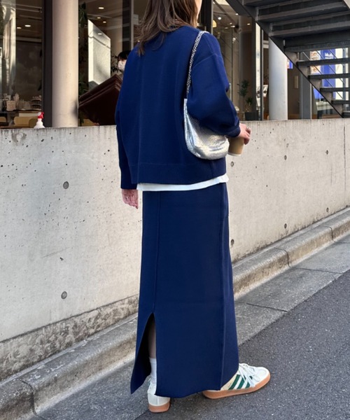 CIAOPANIC TYPY(チャオパニックティピー)の「エアリーコンフォートベイカーニットスカート(スカート・レディース・チャコールグレー/ライトグレー/ネイビー・ONE SIZE)」の11枚目の写真