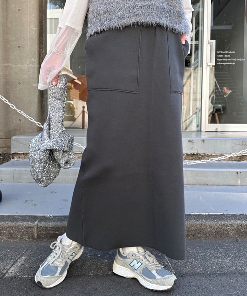 CIAOPANIC TYPY(チャオパニックティピー)の「エアリーコンフォートベイカーニットスカート(スカート・レディース・チャコールグレー/ライトグレー/ネイビー・ONE SIZE)」の20枚目の写真