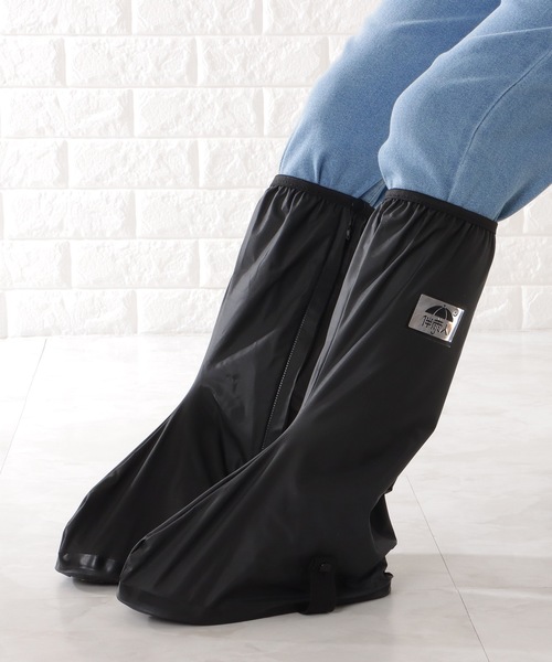 Lace Ladies（レースレディース）の「反射テープ付き 防水 ロング シューズ カバー（シューズ小物/雑貨・レディース・ブラック・23/24/ 25）」の2枚目の写真