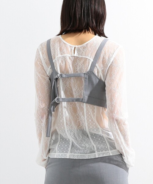 Ray BEAMS（レイビームス）の「Ray BEAMS / レース キリカエ Tシャツ（Tシャツ/カットソー・レディース・ブラック/ホワイト・ONE SIZE）」の5枚目の写真