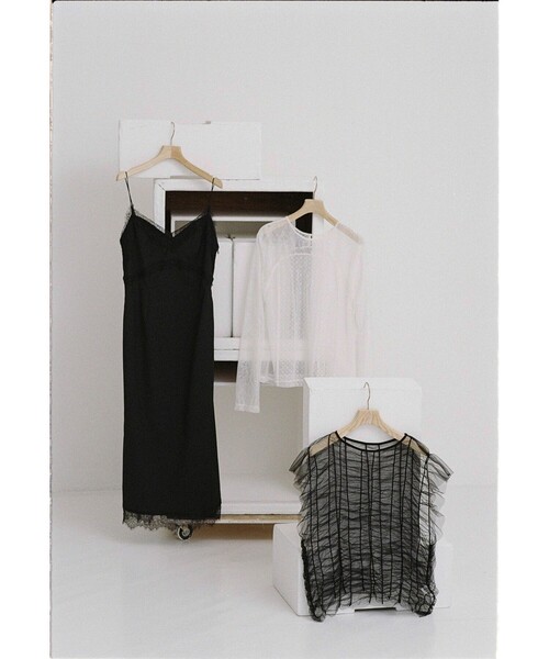 Ray BEAMS（レイビームス）の「Ray BEAMS / レース キリカエ Tシャツ（Tシャツ/カットソー・レディース・ブラック/ホワイト・ONE SIZE）」の7枚目の写真