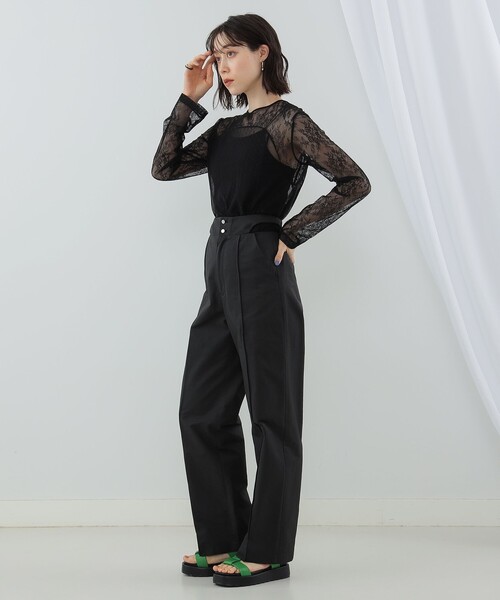 Ray BEAMS（レイビームス）の「Ray BEAMS / レース キリカエ Tシャツ（Tシャツ/カットソー・レディース・ブラック/ホワイト・ONE SIZE）」の8枚目の写真