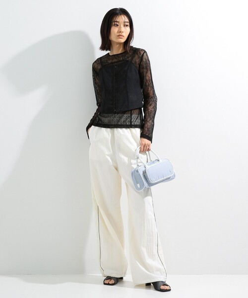 Ray BEAMS（レイビームス）の「Ray BEAMS / レース キリカエ Tシャツ（Tシャツ/カットソー・レディース・ブラック/ホワイト・ONE SIZE）」の16枚目の写真