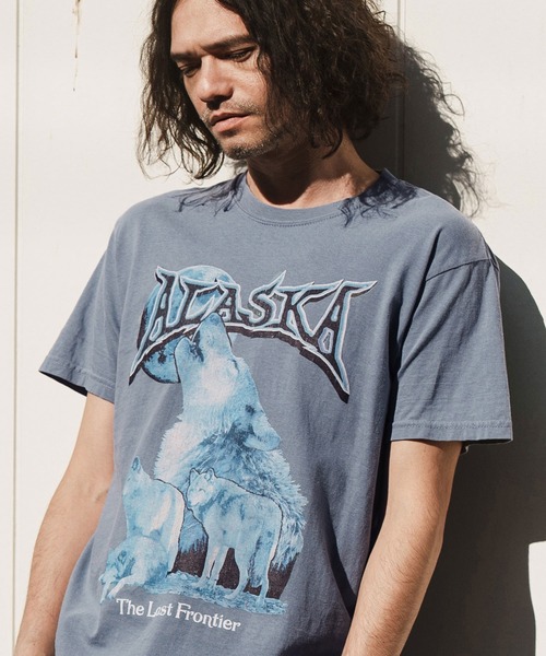 mt8834- ヴィンテージロックT風スーベニアTシャツ（ALASKA）（Tシャツ 