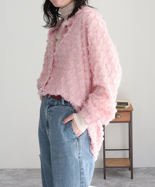 fredy emue(フレディエミュ)の「【オケージョン対応】フリンジジャガードシャツ(シャツ/ブラウス・レディース・オフホワイト/ブラック/ピンク・38)」の21枚目の写真