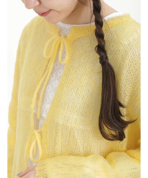Samansa Mos2(サマンサ モスモス)の「透かしニットカーディガン(カーディガン/ボレロ・レディース・イエロー/オフホワイト/グレー/ブラック・F)」の11枚目の写真