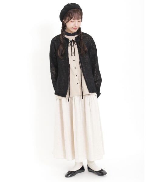 Samansa Mos2(サマンサ モスモス)の「透かしニットカーディガン(カーディガン/ボレロ・レディース・イエロー/オフホワイト/グレー/ブラック・F)」の19枚目の写真