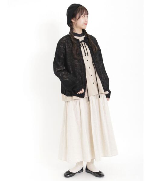 Samansa Mos2(サマンサ モスモス)の「透かしニットカーディガン(カーディガン/ボレロ・レディース・イエロー/オフホワイト/グレー/ブラック・F)」の20枚目の写真