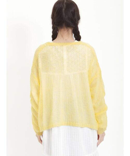 Samansa Mos2(サマンサ モスモス)の「透かしニットカーディガン(カーディガン/ボレロ・レディース・イエロー/オフホワイト/グレー/ブラック・F)」の13枚目の写真