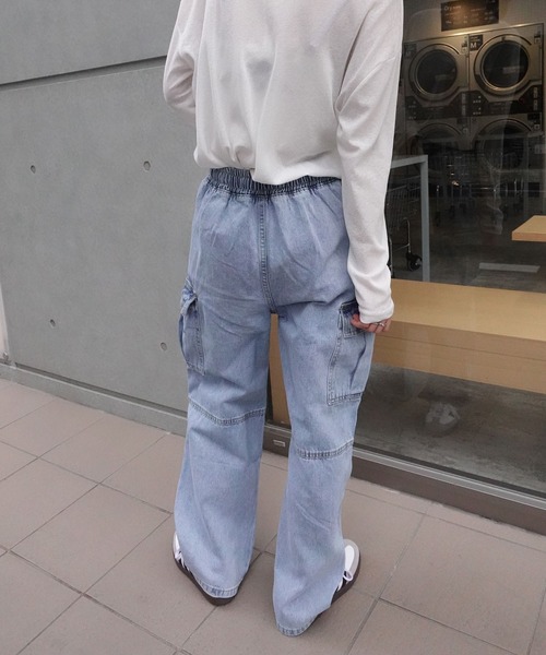 CORNERS（コーナーズ）の「デニムカーゴパンツ（カーゴパンツ・レディース・ブルー/インディゴブルー・S/M/L/XL）」の5枚目の写真