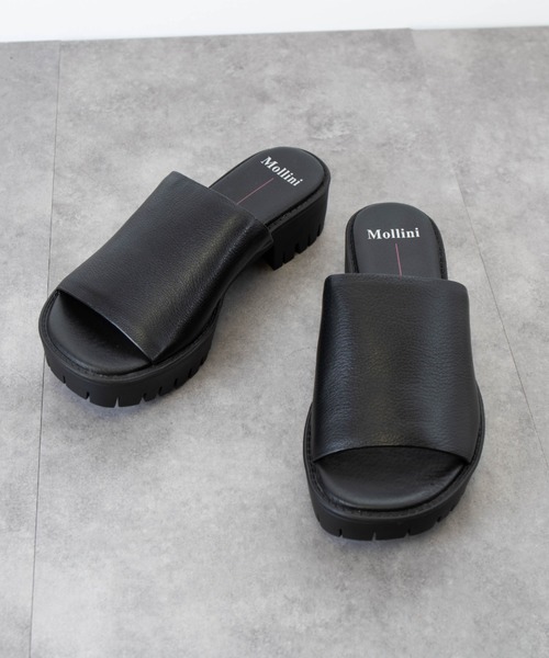 Mollini（モリーニ）の「【Mollini/モリーニ】レザーサンダル 厚底