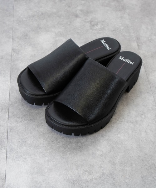 Mollini（モリーニ）の「【Mollini/モリーニ】レザーサンダル 厚底