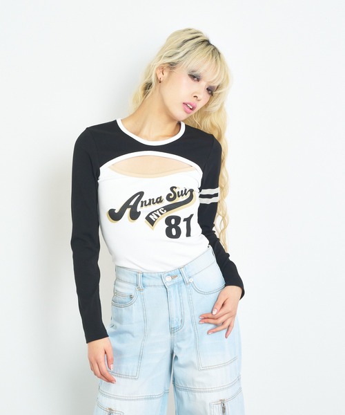 tシャツ ANNA SUI NYC SPORTクレリックロングスリーブTシャツ レディース tシャツ ANNA SUI NYC SPORT クレリック ロングスリーブ Tシャツ