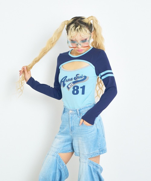 ANNA SUI NYC（アナ スイ エヌ ワイ シー）の「ANNA SUI NYC SPORTクレリックロングスリーブTシャツ（Tシャツ/カットソー・レディース・ブルー/グレー/ブラック・S/M）」の19枚目の写真