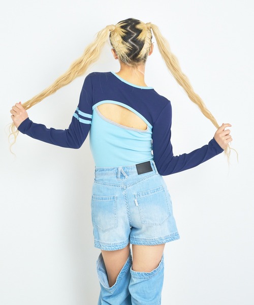 ANNA SUI NYC（アナ スイ エヌ ワイ シー）の「ANNA SUI NYC SPORTクレリックロングスリーブTシャツ（Tシャツ/カットソー・レディース・ブルー/グレー/ブラック・S/M）」の21枚目の写真