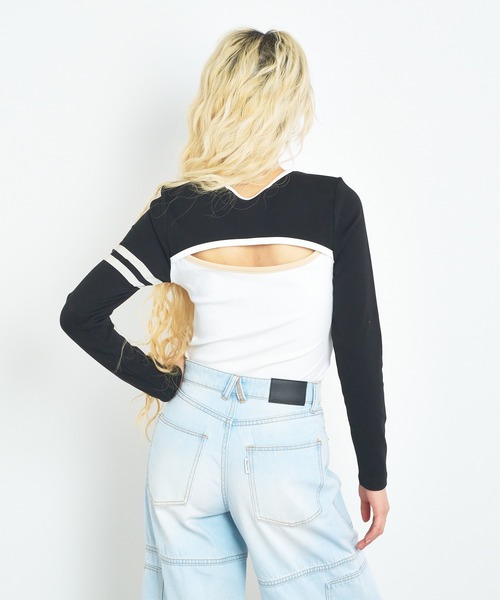 ANNA SUI NYC（アナ スイ エヌ ワイ シー）の「ANNA SUI NYC SPORTクレリックロングスリーブTシャツ（Tシャツ/カットソー・レディース・ブルー/グレー/ブラック・S/M）」の5枚目の写真