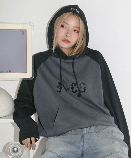 セール】LOOSE METAL LOGO RAGLAN PARKER/ルーズメタルロゴ