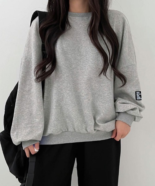 VIVID LADY（ビビッドレディー）の「オーバーフィットトレーナー（Tシャツ/カットソー・レディース・ダークネイビー/ブラック/アイボリー/グレー/ブルー・FREE）」の22枚目の写真