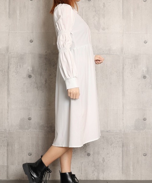 Miniministore(ミニミニストア)の「白シャツワンピース長袖 韓国ファッション(シャツワンピース・レディース・ホワイト・L/XL/M)」の6枚目の写真