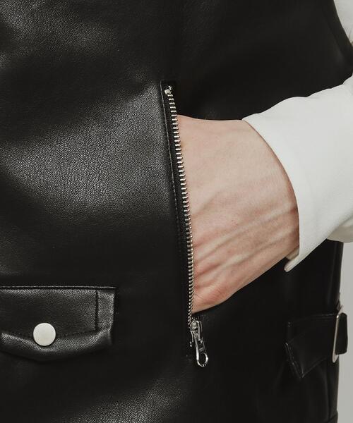 tk.TAKEO KIKUCHI（ティーケータケオキクチ）の「◆シンセティックレザーダブルライダースベスト（ベスト・メンズ・ブラック・88）」の16枚目の写真