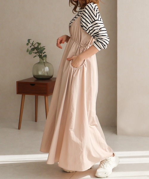 レア❗️美品♡試着のみ♡familiar ワンピース ポケットギャザーキャミワンピース（ワンピース）｜Social GIRL