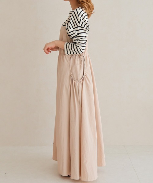 Social GIRL（ソーシャルガール）の「ポケットギャザーキャミワンピース（ワンピース・レディース・オフホワイト/ベージュ/ブラック・M）」の16枚目の写真