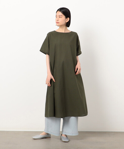 SANDRO オリーブグリーン 半袖ワンピース Sandro - SANDRO オリーブグリーン 半袖ワンピースの通販 by
