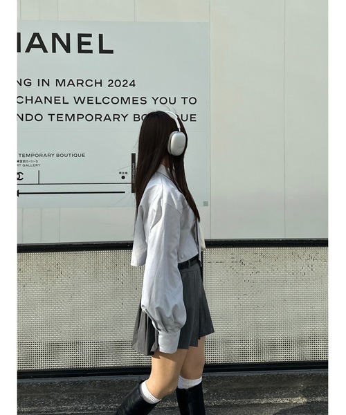 RiLi（リリ）の「ネクタイ付きシャツ【RL】（シャツ/ブラウス・レディース・ホワイト/ブルー/グレー・FREE）」の6枚目の写真