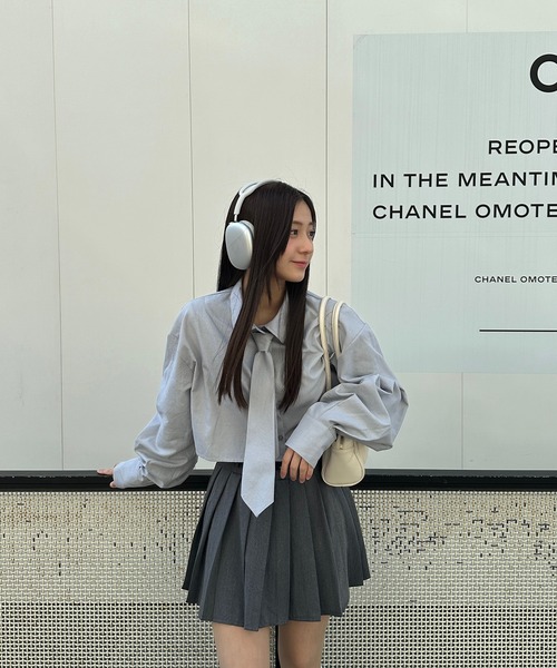 RiLi（リリ）の「ネクタイ付きシャツ【RL】（シャツ/ブラウス・レディース・ホワイト/ブルー/グレー・FREE）」の20枚目の写真