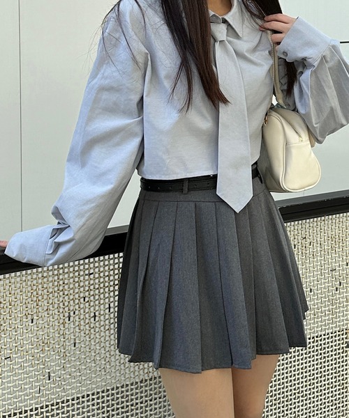 RiLi（リリ）の「ネクタイ付きシャツ【RL】（シャツ/ブラウス・レディース・ホワイト/ブルー/グレー・FREE）」の16枚目の写真