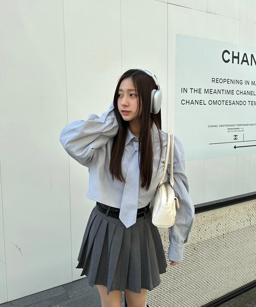 RiLi（リリ）の「ネクタイ付きシャツ【RL】（シャツ/ブラウス・レディース・ホワイト/ブルー/グレー・FREE）」の17枚目の写真