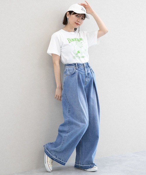 RAGEBLUE（レイジブルー）の「2サイズ展開/グラフィックデザインプリントT（Tシャツ/カットソー・レディース・ライトブルー/ブラック/ピンク/グリーン/ホワイト系1/ホワイト系2/ホワイト系3/ホワイト系4/ブラック系1/その他7・SMALL/LARGE）」の11枚目の写真