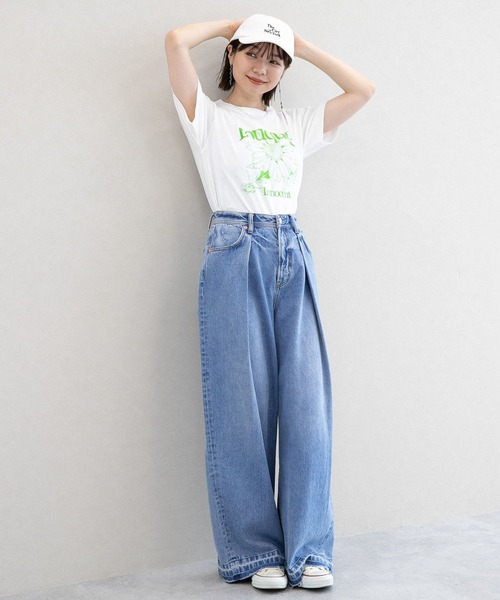 RAGEBLUE（レイジブルー）の「2サイズ展開/グラフィックデザインプリントT（Tシャツ/カットソー・レディース・ライトブルー/ブラック/ピンク/グリーン/ホワイト系1/ホワイト系2/ホワイト系3/ホワイト系4/ブラック系1/その他7・SMALL/LARGE）」の12枚目の写真