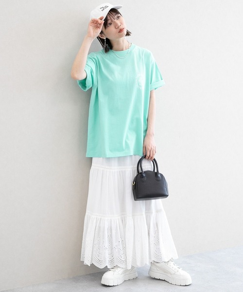 RAGEBLUE（レイジブルー）の「2サイズ展開/グラフィックデザインプリントT（Tシャツ/カットソー・レディース・ライトブルー/ブラック/ピンク/グリーン/ホワイト系1/ホワイト系2/ホワイト系3/ホワイト系4/ブラック系1/その他7・SMALL/LARGE）」の19枚目の写真