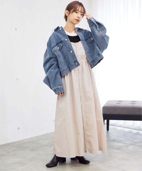 tiptop（ティップトップ）の「[丈が選べる]ナイロンZIPキャミチュニック/ワンピース（ワンピース・レディース・カーキ系/グレー系その他2/ホワイト系その他/アイボリー/ブラック/グレー系その他/ブラック系その他/カーキ系2・FREE/SHORT）」の18枚目の写真