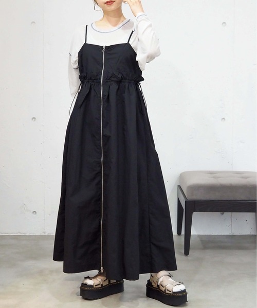 tiptop（ティップトップ）の「[丈が選べる]ナイロンZIPキャミチュニック/ワンピース（ワンピース・レディース・カーキ系/グレー系その他2/ホワイト系その他/アイボリー/ブラック/グレー系その他/ブラック系その他/カーキ系2・FREE/SHORT）」の22枚目の写真