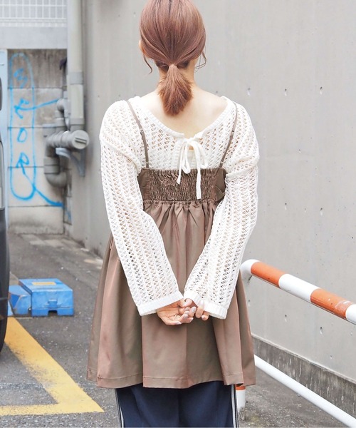 tiptop（ティップトップ）の「[丈が選べる]ナイロンZIPキャミチュニック/ワンピース（ワンピース・レディース・カーキ系/グレー系その他2/ホワイト系その他/アイボリー/ブラック/グレー系その他/ブラック系その他/カーキ系2・FREE/SHORT）」の10枚目の写真