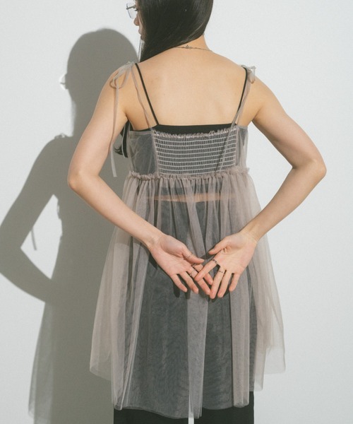 チュールビスチェチュニック/ミニワンピース（ワンピース）｜VANNIE U