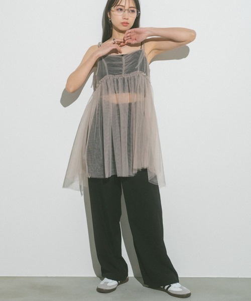 VANNIE U（ヴァニーユー）の「チュールビスチェチュニック/ミニワンピース（ワンピース・レディース・ブラック/ライトグレー・FREE）」の16枚目の写真