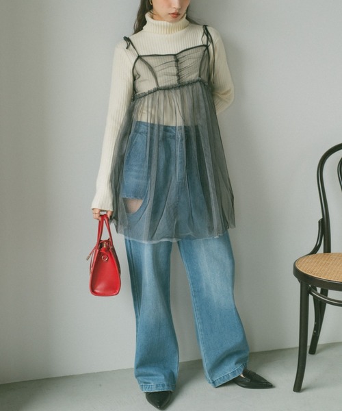 チュールビスチェチュニック/ミニワンピース（ワンピース）｜VANNIE U