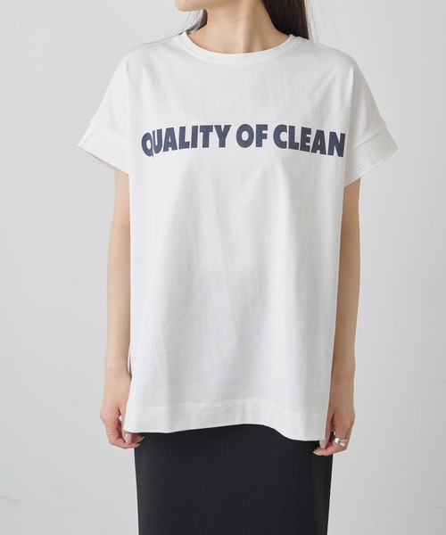 PUAL CE CIN(ピュアルセシン)の「シンプルロゴプリントTシャツ(Tシャツ/カットソー・レディース・ベージュ/グレー/オフホワイト・FREE)」の17枚目の写真