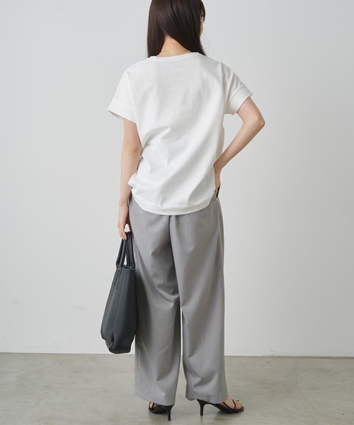 PUAL CE CIN(ピュアルセシン)の「シンプルロゴプリントTシャツ(Tシャツ/カットソー・レディース・ベージュ/グレー/オフホワイト・FREE)」の5枚目の写真