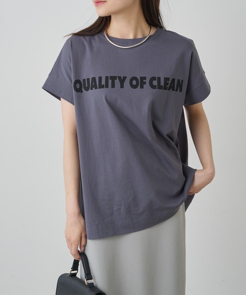 PUAL CE CIN(ピュアルセシン)の「シンプルロゴプリントTシャツ(Tシャツ/カットソー・レディース・ベージュ/グレー/オフホワイト・FREE)」の22枚目の写真