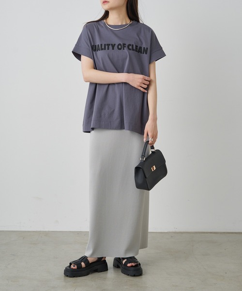 PUAL CE CIN(ピュアルセシン)の「シンプルロゴプリントTシャツ(Tシャツ/カットソー・レディース・ベージュ/グレー/オフホワイト・FREE)」の19枚目の写真