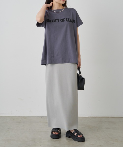 PUAL CE CIN(ピュアルセシン)の「シンプルロゴプリントTシャツ(Tシャツ/カットソー・レディース・ベージュ/グレー/オフホワイト・FREE)」の18枚目の写真