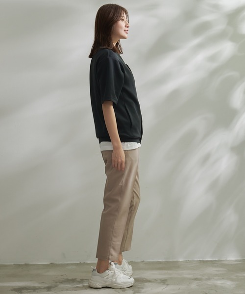 Arnold Palmer(アーノルドパーマー)の「シェア ストレッチ スムース エンボスカーデ + Tシャツ セット(アンサンブル・レディース・ブラック/ライトベージュ/ダークグレー・XS/S/M/L/LL)」の19枚目の写真