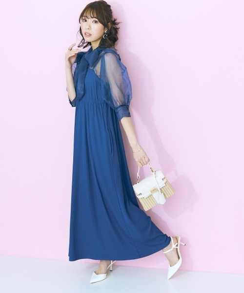 marun（マルン）の「＜大きいサイズ＞ ビッグリボンシアーブラウス marun（シャツ/ブラウス・レディース・ネイビー/ピンク・L/LL/3L/4L/5L）」の8枚目の写真