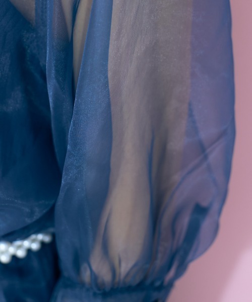 marun（マルン）の「＜大きいサイズ＞ ビッグリボンシアーブラウス marun（シャツ/ブラウス・レディース・ネイビー/ピンク・L/LL/3L/4L/5L）」の18枚目の写真