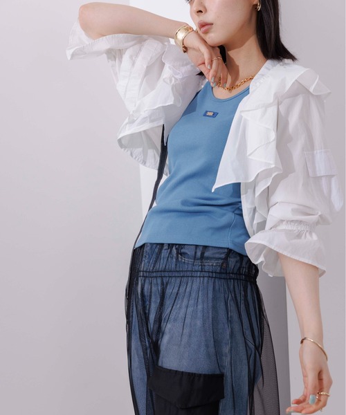 Eimee Law（エイミーロウ）の「アシメフリル ナイロンボレロ