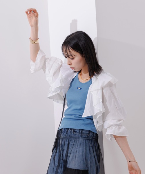 Eimee Law（エイミーロウ）の「アシメフリル ナイロンボレロ